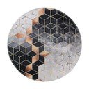 Černo-bílý pratelný kulatý koberec ø 120 cm – Vitaus