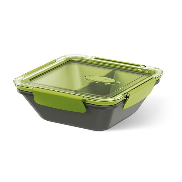 Box na jídlo Rectangular Black/Green, 0,9 l