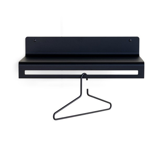 Černý kovový nástěnný věšák s poličkou 60 cm Sway – Spinder Design-image-4