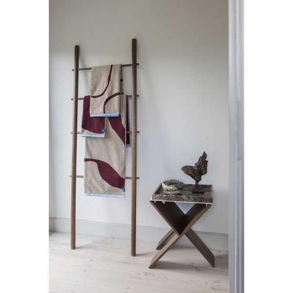 Vínová/šedobéžová froté osuška z bio bavlny 70x133 cm Nova Arte  – Mette Ditmer Denmark-image-1