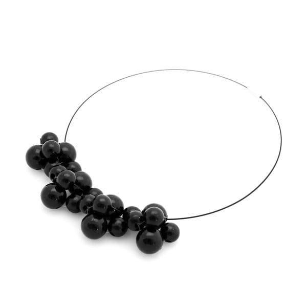 Černý dřevěný náhrdelník Ko–ra–le Bubbles