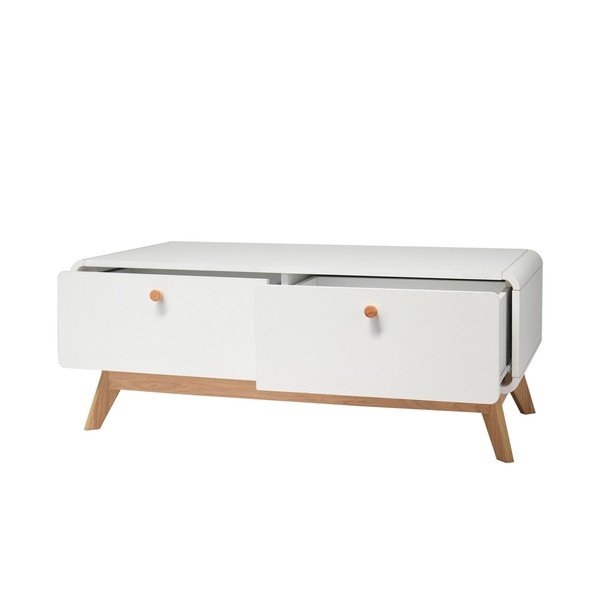 Bílý TV stolek 100x40 cm Cassie - Støraa-image-3