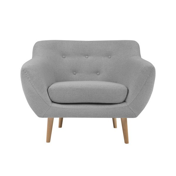 Světle šedé křeslo se světlými nohami Mazzini Sofas Sicile