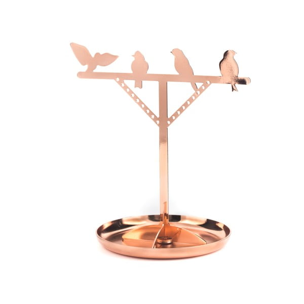 Stojan na šperky v měděné barvě Kikkerland Bird, výška 20 cm