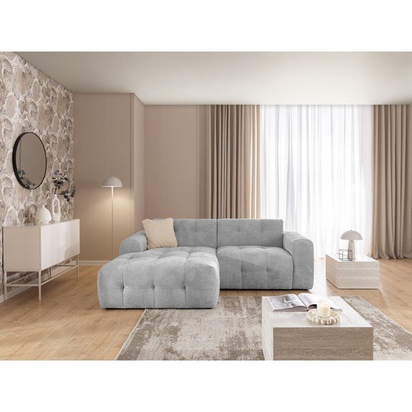 Světle šedá rohová pohovka (levý roh/s lenoškou) Melva – Ropez-image-2