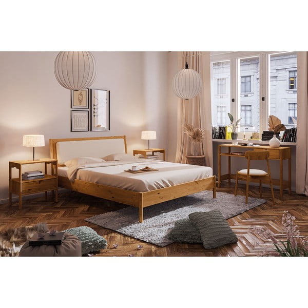 Jednolůžková postel z dubového dřeva 90x200 cm v přírodní barvě Pola – The Beds-image-4