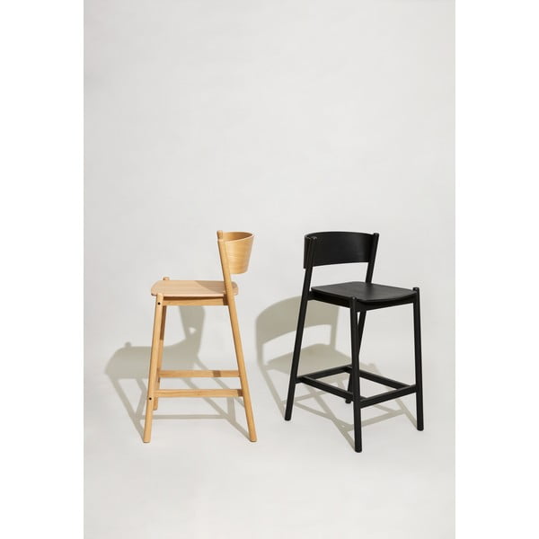 Barová židle v dekoru dubu v přírodní barvě (výška sedáku 75 cm) Oblique – Hübsch-image-1