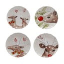 Sada 4 vánočních dezertních talířů z kameniny Casafina Deer Freinds, ø 21,4 cm