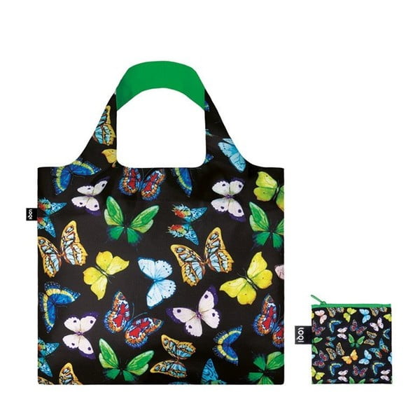Skládací nákupní taška s kapsičkou LOQI Butterflies