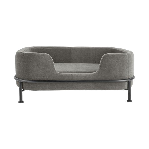 Šedý sametový pelíšek pro domácí mazlíčky 42x63 cm Puffed – Leitmotiv