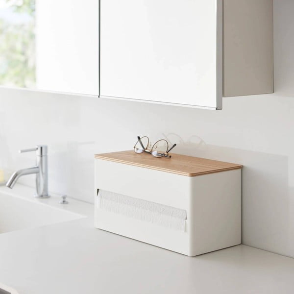 Bílý kovový stojan na papírové utěrky Rin – YAMAZAKI-image-3