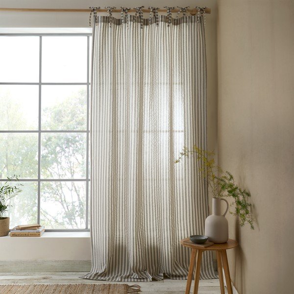 Šedý závěs 140x183 cm Zanzibar Woven Stripe – Pineapple Elephant-image-1