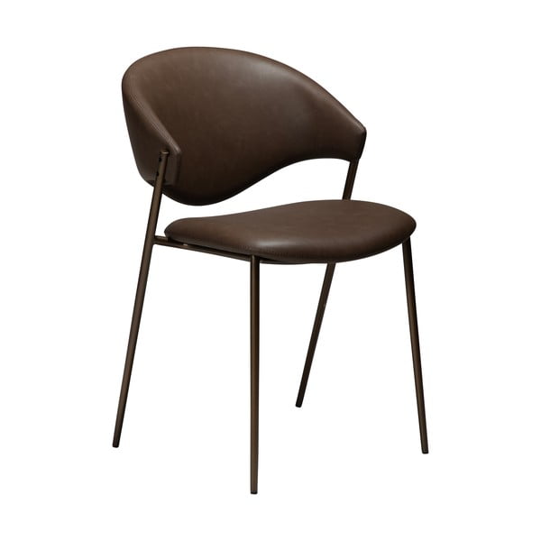 Tmavě hnědá jídelní židle z imitace kůže Zone – DAN-FORM Denmark