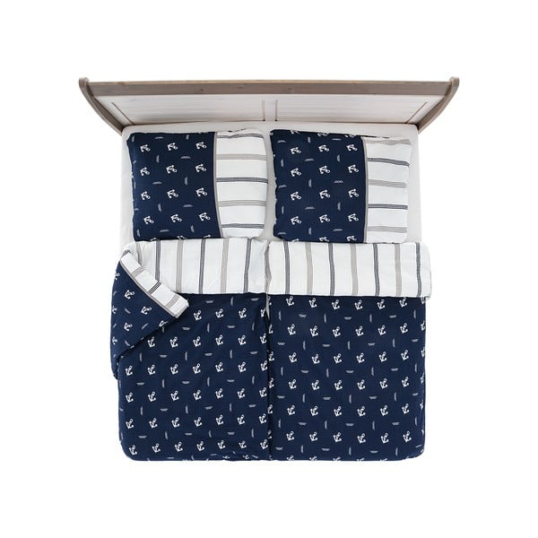 Tmavě modré krepové povlečení na jednolůžko 140x200 cm Exclusive – B.E.S.-image-2