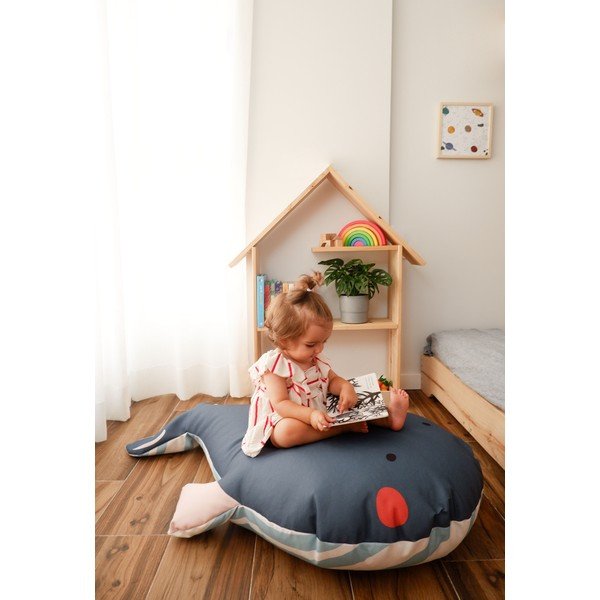 Šedý dětský sedací vak Whale – The Wild Hug-image-1