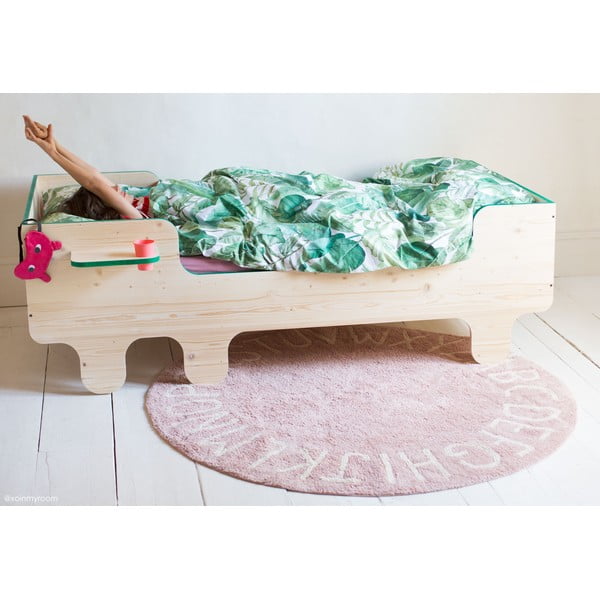 Světle růžový pratelný ručně tkaný bavlněný dětský koberec ø150 cm ABC Vintage Nude – Lorena Canals-image-4