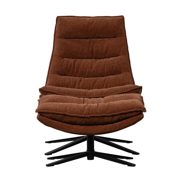 Hnědé otočné žinylkové křeslo s podnožkou Kube – WOOOD-image-3