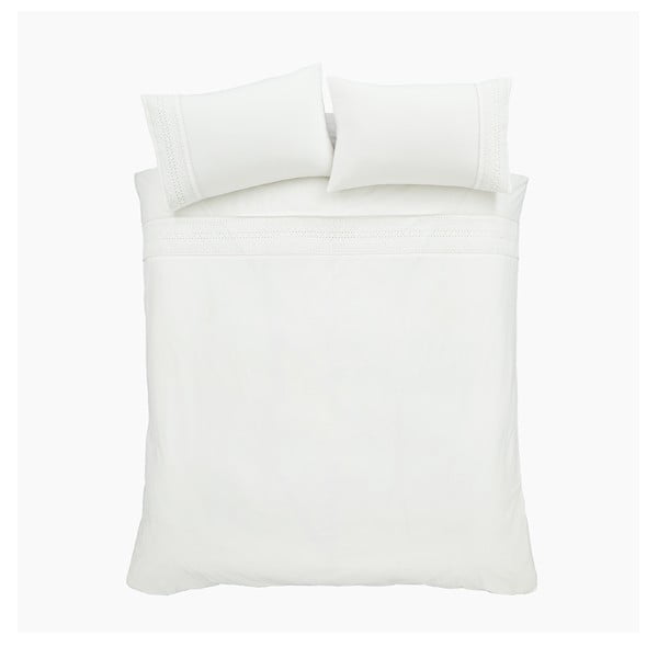 Bílé povlečení na dvoulůžko 200x200 cm Broderie Anglaise – Catherine Lansfield