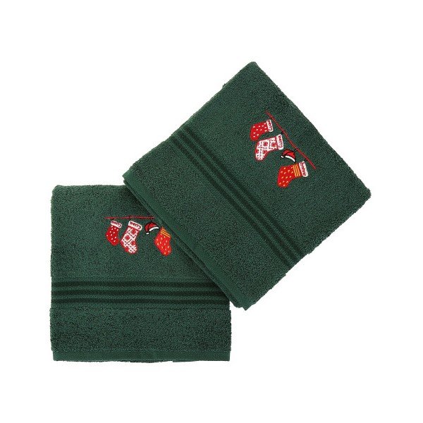 Sada 2 ručníků Corap Green Socks, 50 x 90 cm
