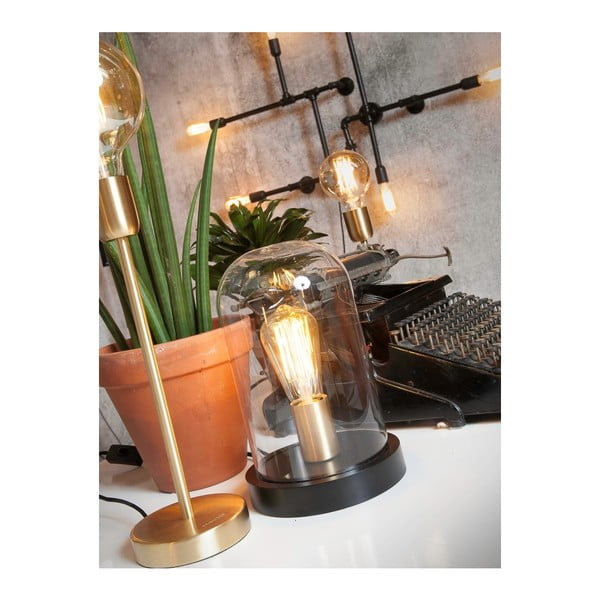 Černá stolní lampa se skleněným stínidlem (výška 30 cm) Seattle – it's about RoMi-image-2