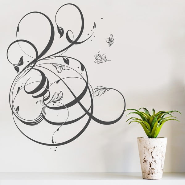 Samolepka na stěnu Floral, 60x90 cm