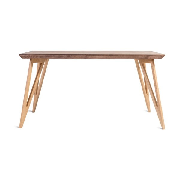 Jídelní stůl z masivního jasanového dřeva Charlie Pommier Triangle, 120 x 80 cm