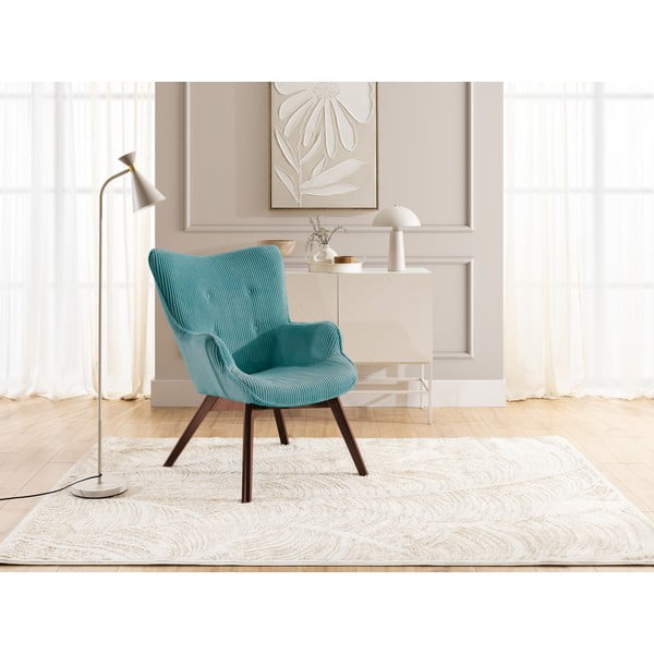 Tyrkysové manšestrové křeslo Niko – Ropez-image-4