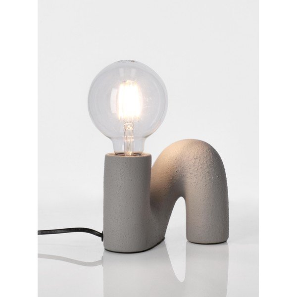 Šedá keramická stolní lampa se skleněným stínidlem (výška 12,5 cm) Jael – Yes Everyday-image-1