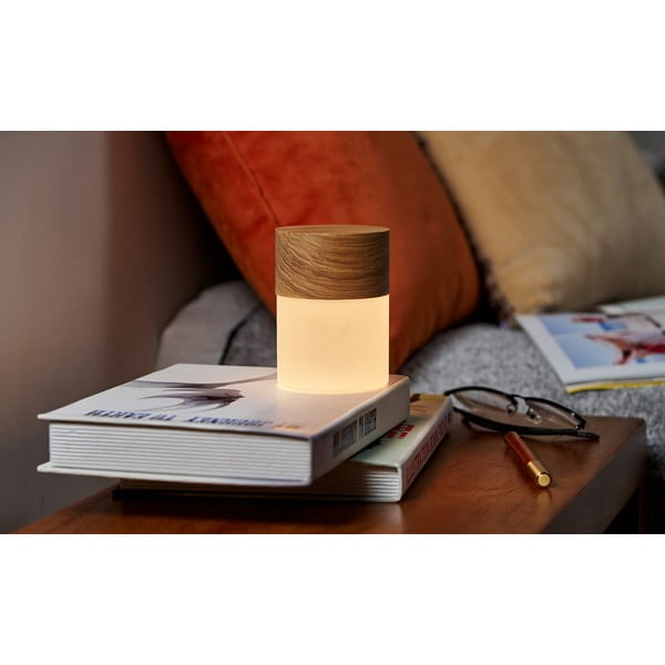 Stmívatelná stolní lampa v přírodní barvě se skleněným stínidlem (výška 10,5 cm) Lemelia – Gingko-image-4