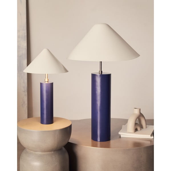 Tmavě modrá stolní lampa s kovovým stínidlem (výška 42 cm) Shiva – Kave Home-image-2