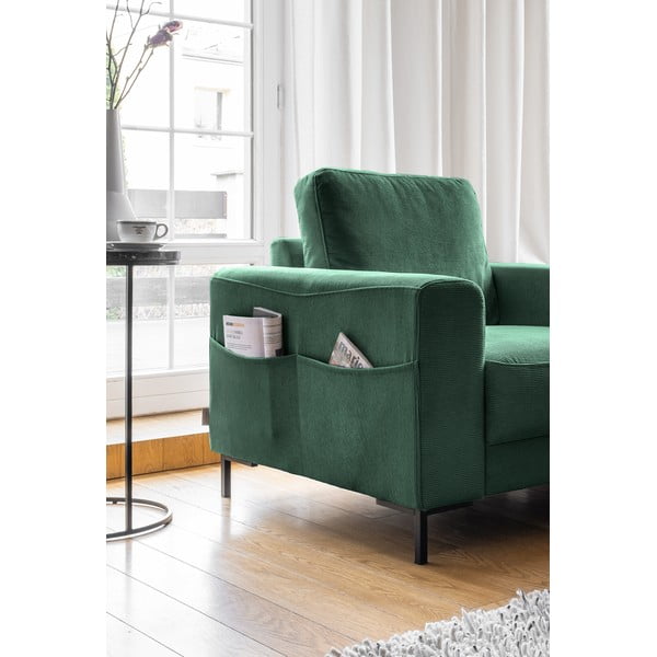 Tmavě zelené manšestrové křeslo Lofty Lilly – Miuform-image-3