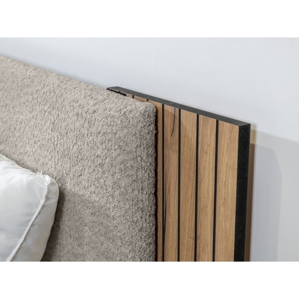 Světle šedá dvoulůžková postel s roštem 140x190 cm Lior – Bobochic Paris-image-4