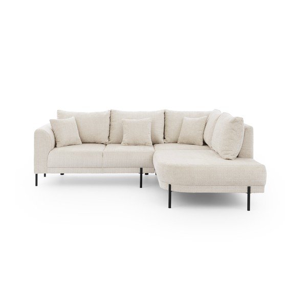 Béžová žinylková rohová pohovka (pravý roh/do L) Mauris  – Ropez