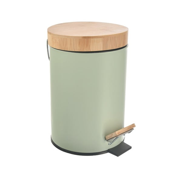 Světle zelený nášlapný kovový odpadkový koš 3 l Greenish – Orion-image-2