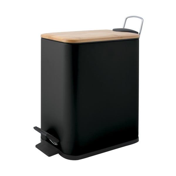 Matně černý nášlapný ocelový odpadkový koš 5 l   Erik – Spirella-image-3