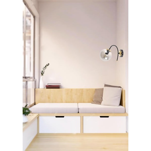 Černo-šedé nástěnné svítidlo ø 15 cm Yoyo – Squid Lighting-image-1