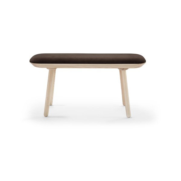Hnědá sametová lavice EMKO Naïve, 100 cm-image-2