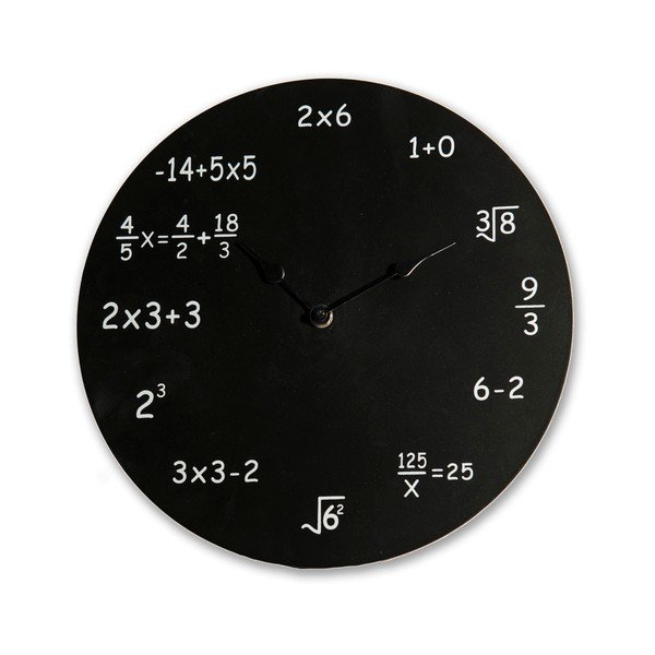 Černé nástěnné hodiny Novita Maths