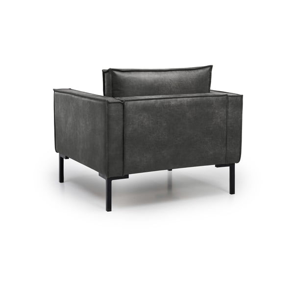 Tmavě šedé křeslo z imitace kůže Rate - Scandic-image-3