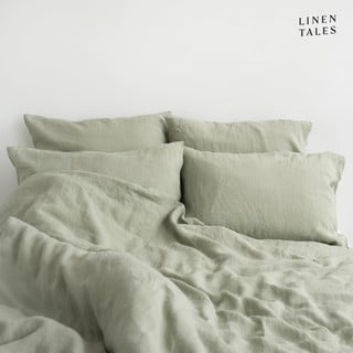 Světle zelené lněné povlečení na jednolůžko 135x200 cm – Linen Tales