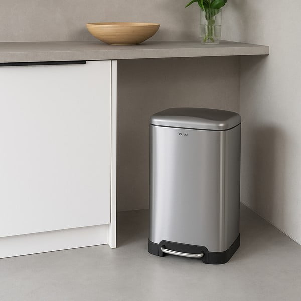 Ocelový pedálový odpadkový koš Wenko, 30 l-image-1