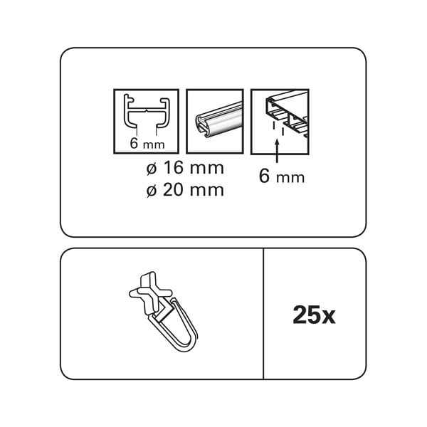 Kluzáky pro kolejnice na záclony v sadě 25 ks - SP TREND-image-2