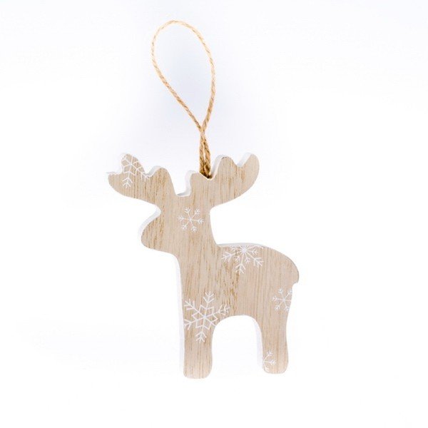 Dřevěný závěsný sob Dakls Snowy, výška 11 cm