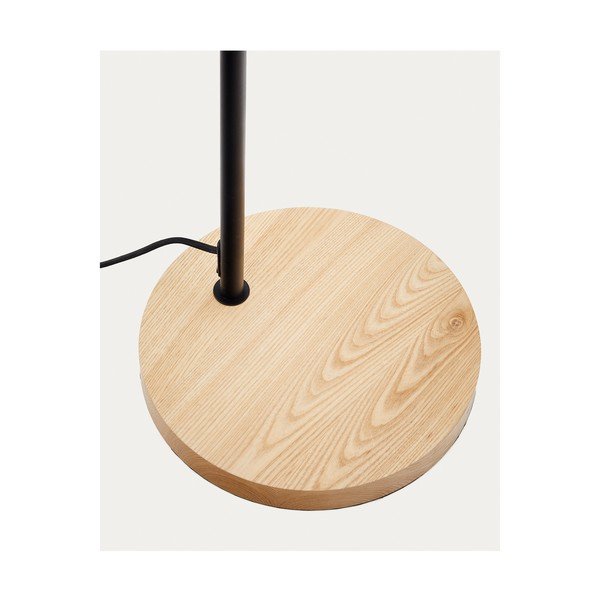 Černá/v přírodní barvě stojací lampa s kovovým stínidlem (výška 150 cm) Catlar – Kave Home-image-4