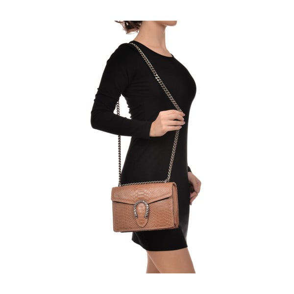 Koňakově hnědé kožené psaníčko Renata Corsi Fiona-image-4