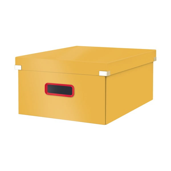 Žlutý kartonový úložný box s víkem 48x37x20 cm Click&Store – Leitz