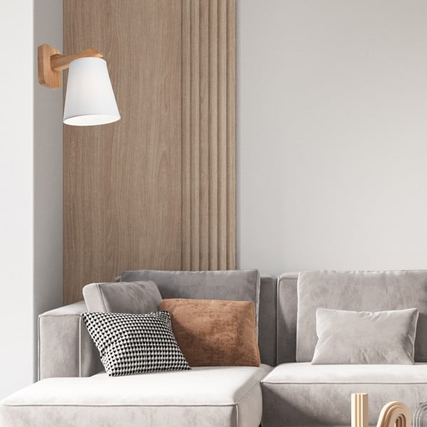 Bílo-hnědé nástěnné svítidlo ø 16 cm Andreas – LAMKUR-image-1