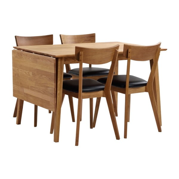 Přírodní sklápěcí dubový jídelní stůl Rowico Filippa, 120 x 80 cm-image-3