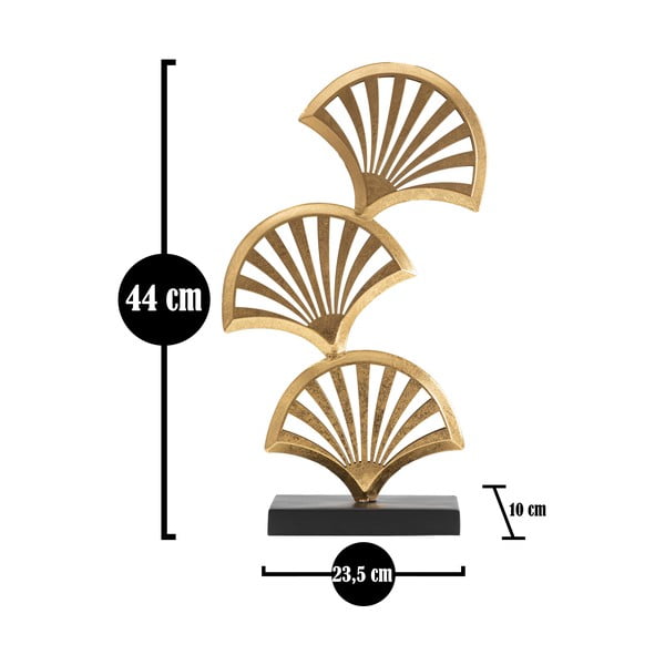 Kovová soška ve zlatém dekoru Mauro Ferretti Triple Leaf-image-3