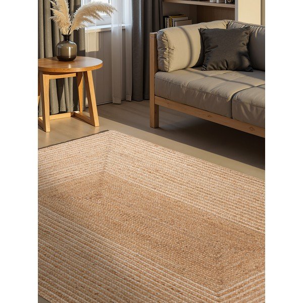 Oboustranný/ručně tkaný jutový koberec v přírodní barvě/ve světle přírodní barvě 200x300 cm Juno – Hanse Home-image-1